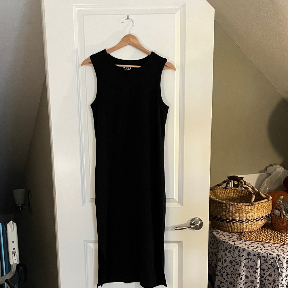 Able Black Crewneck Tank Top